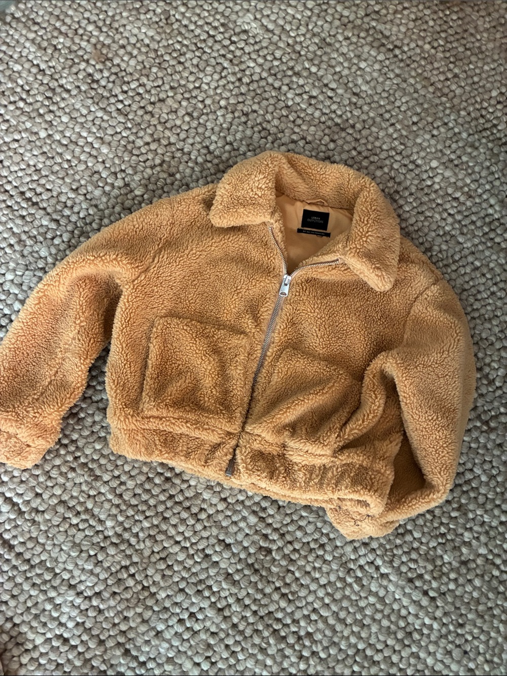 Urban Outfitters Camel Teddy Puffer Jacket